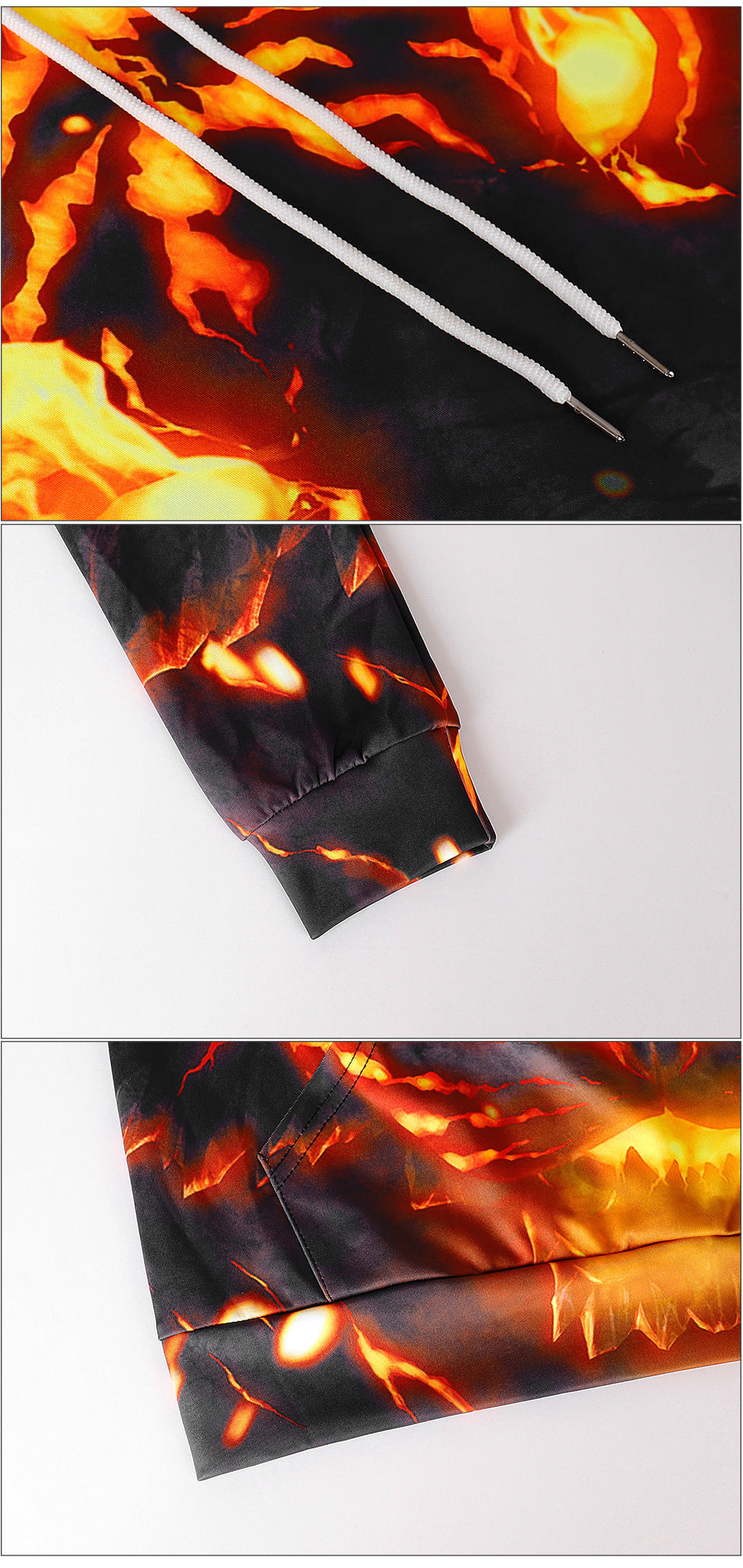 3D Harajuku Printed Animal Flame Hoodie - The Hoodie Store