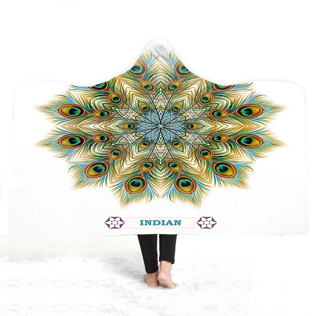 3D peacock Hooded Blanket - The Hoodie Store