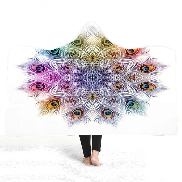 3D peacock Hooded Blanket - The Hoodie Store