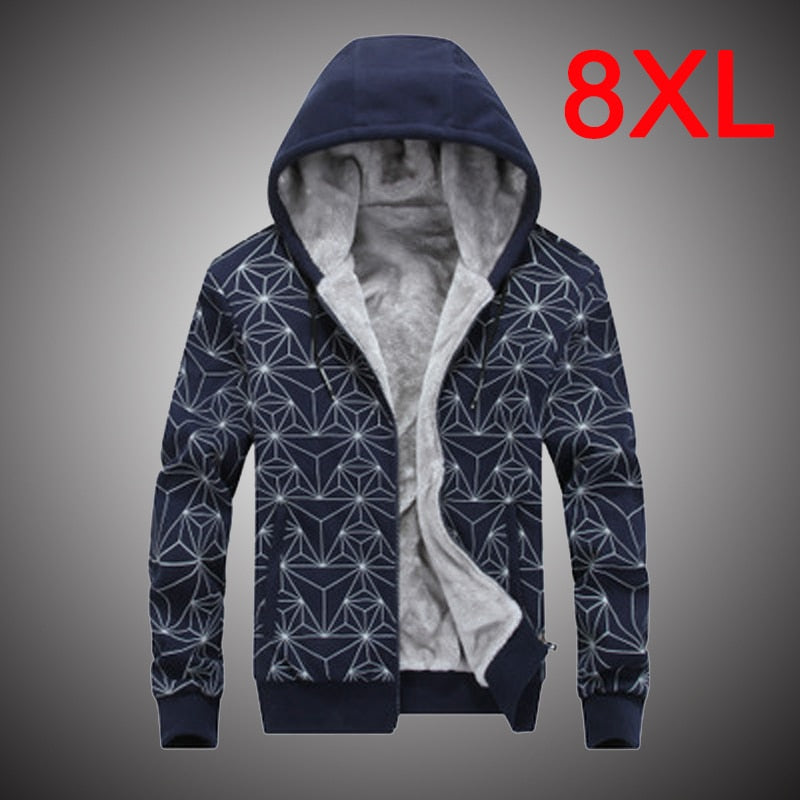 Winter Hoodies Mens Inner Fleece Plus Size 8XL Tracksuits - The Hoodie Store