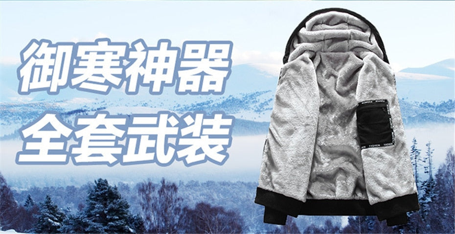 Winter Hoodies Mens Inner Fleece Plus Size 8XL Tracksuits - The Hoodie Store
