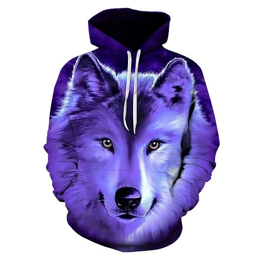 Star-headed wolf print Hoodies - The Hoodie Store