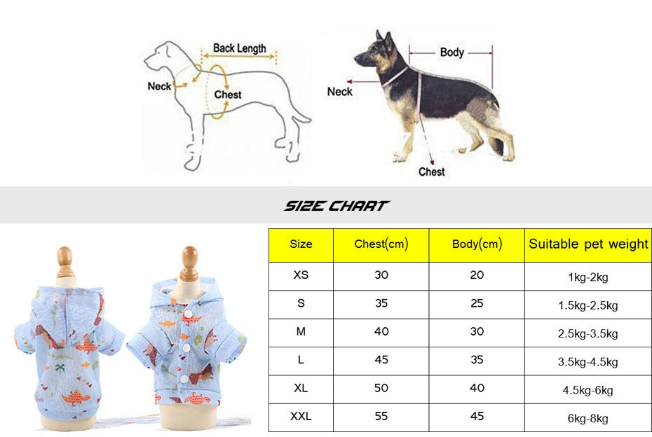 Summer Sun Protection Dog Clothe Hoodies - The Hoodie Store