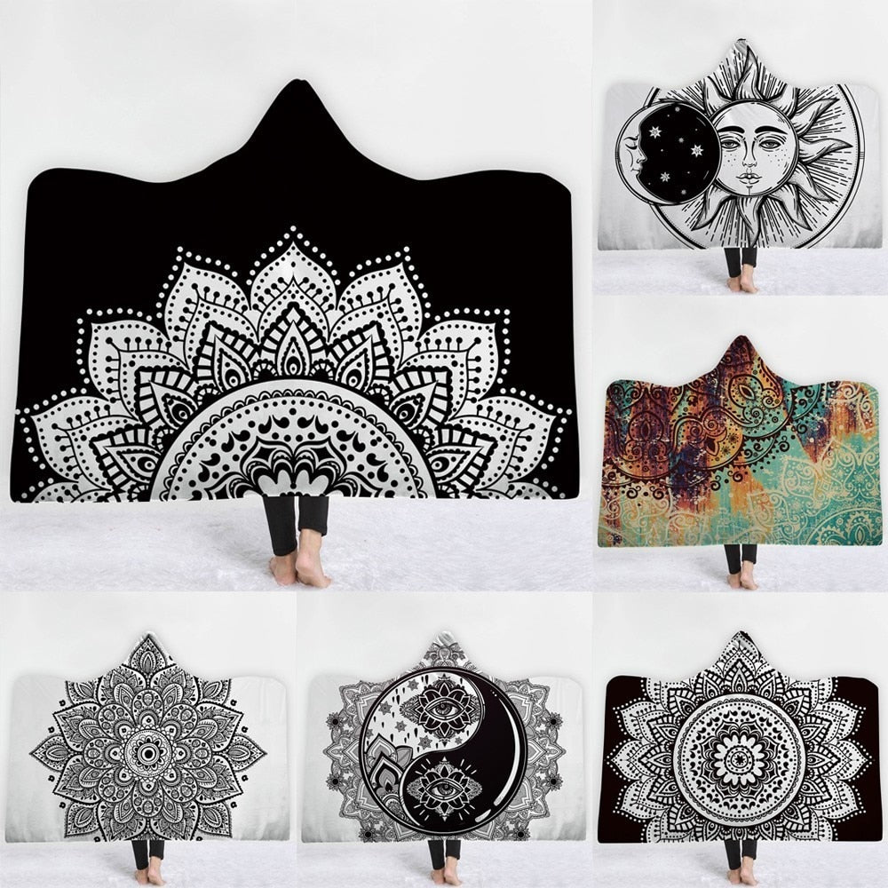 Mandala Sun Hooded Blanket - The Hoodie Store