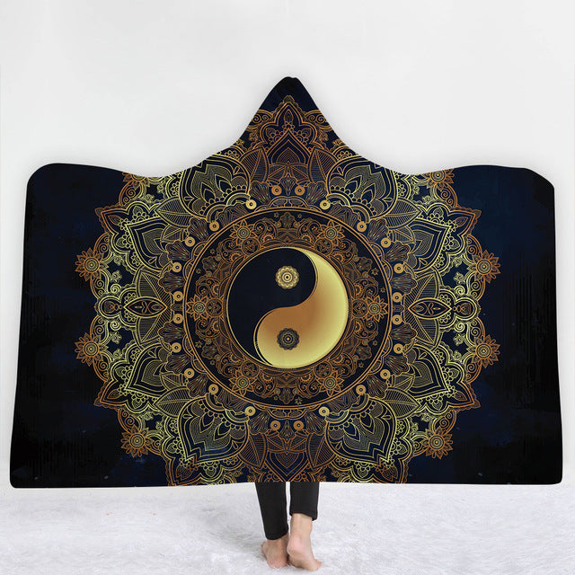 Mandala Sun Hooded Blanket - The Hoodie Store