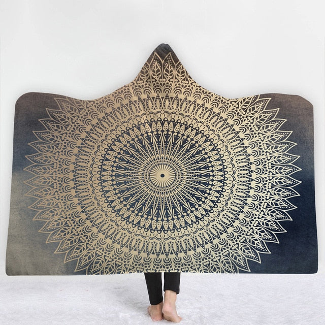 Mandala Sun Hooded Blanket - The Hoodie Store