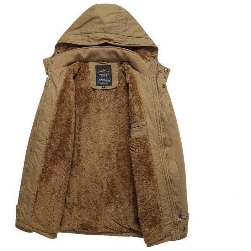 Snow Army Thick Velvet Military Jacket - The Hoodie Store