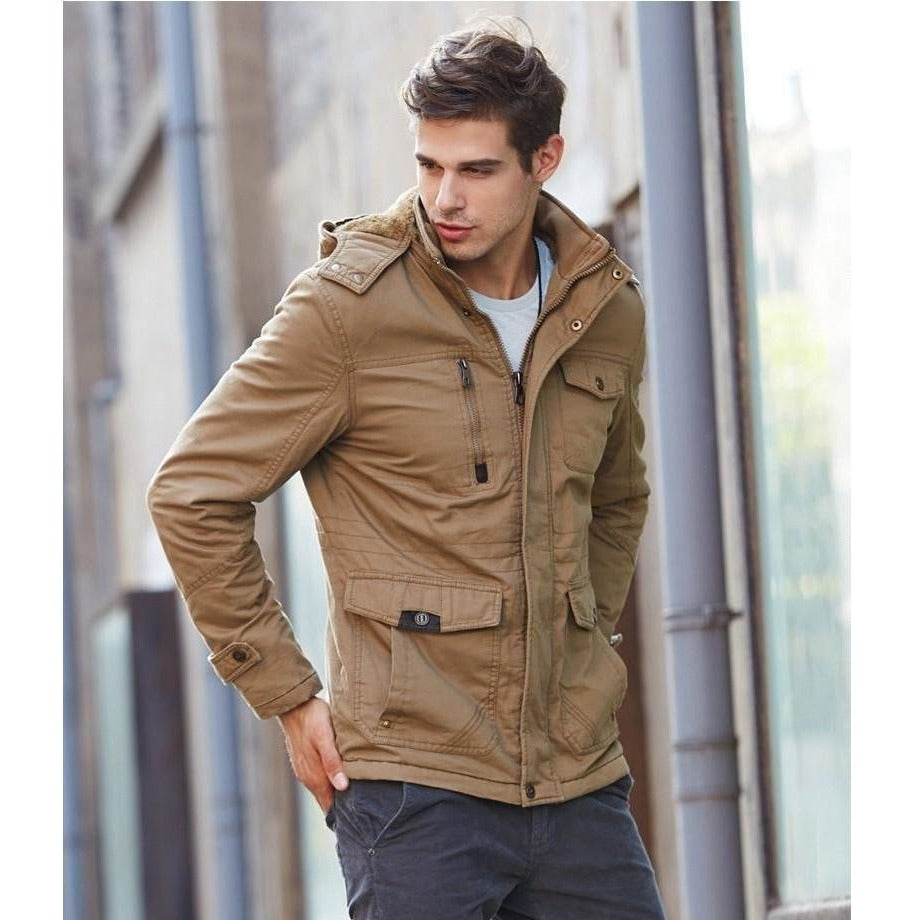 Snow Army Thick Velvet Military Jacket - The Hoodie Store