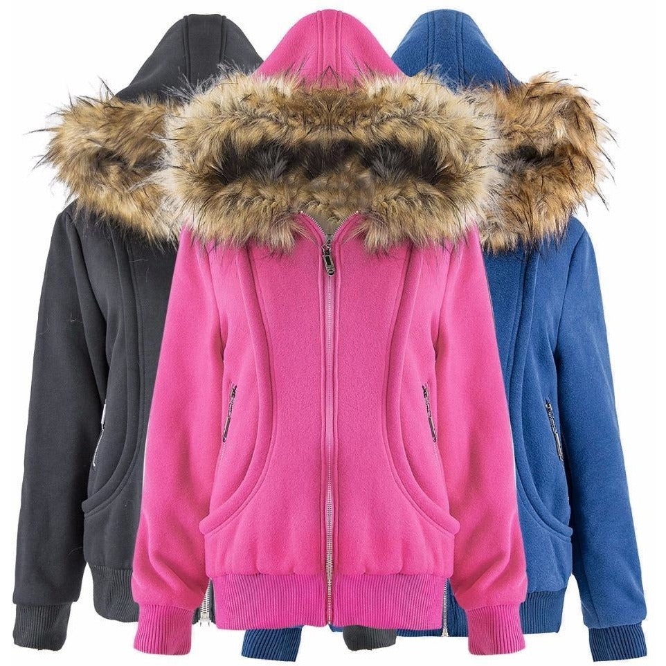 Womens Fur Coat Outdoor Thick Jacket - The Hoodie Store