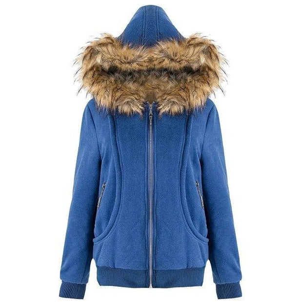 Womens Fur Coat Outdoor Thick Jacket - The Hoodie Store