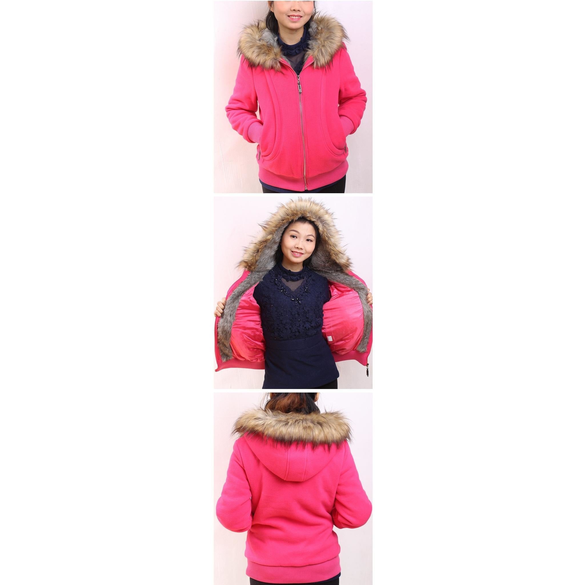 Womens Fur Coat Outdoor Thick Jacket - The Hoodie Store