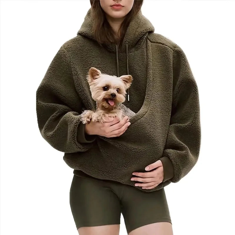 Pet Carrier Hoodie for Small Dogs & Cats – Hands-Free Front Pouch