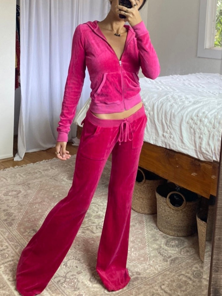 Hot Pink Velour Tracksuit | SilkFred AU