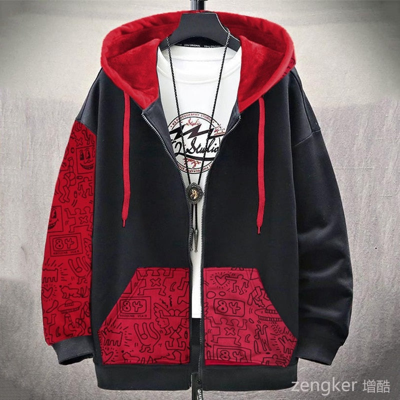 Up to 8XL Warm Loose Cardigan Hooded Sweater