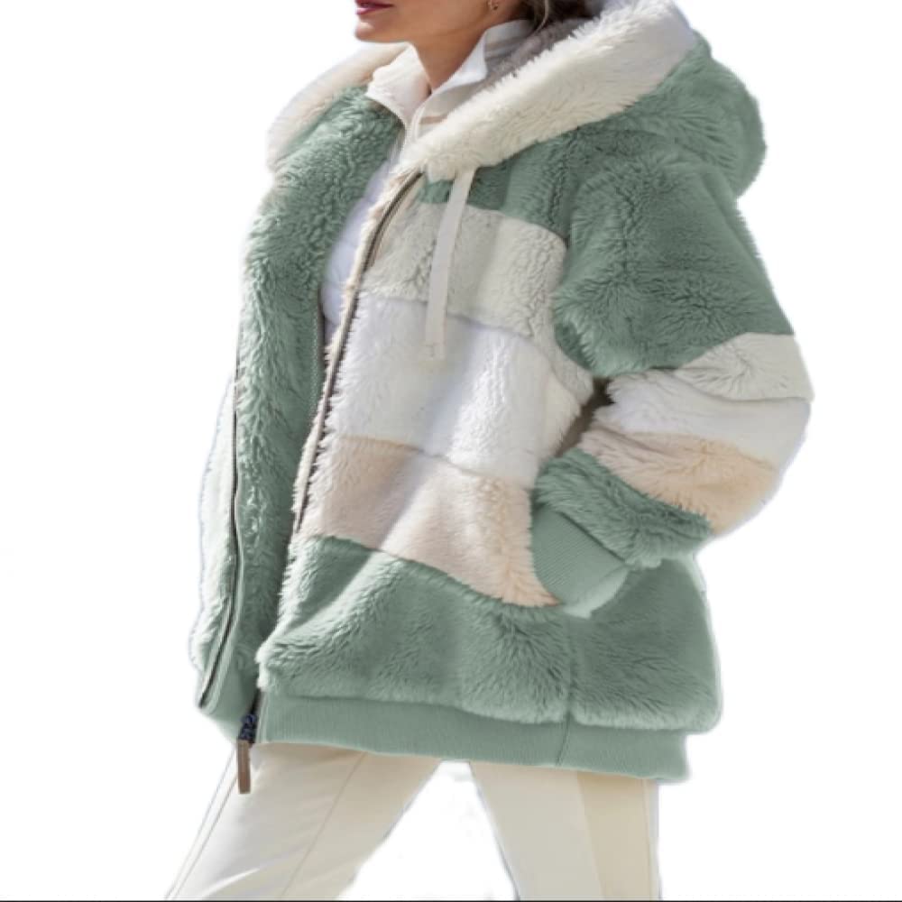 Fast Shipping Women's Warm and Plush Hooded Jacket for Winter