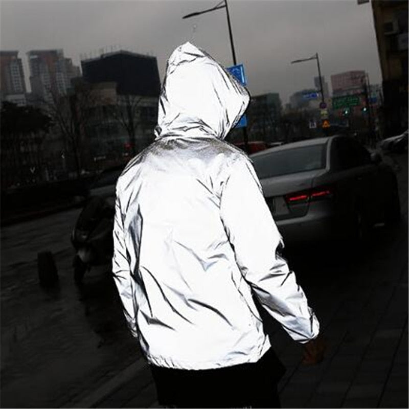 Reflective windbreaker jacket