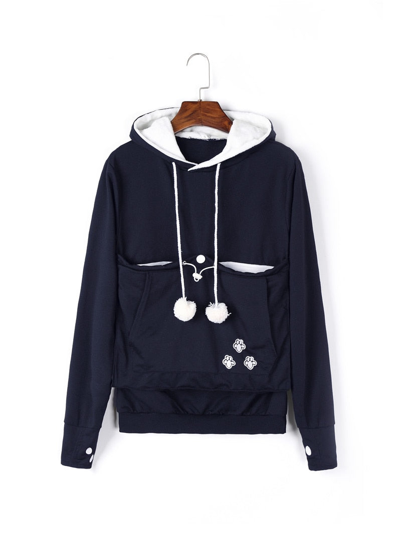 Cat lovers hoodie 2025 with cuddle pouch