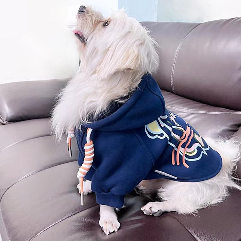 Printed Autumn and Winter Fashion Hoodie Medium to Large Dog
