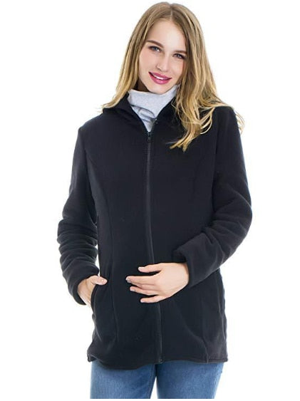 Warm Maternity Jacket/ Baby Carrier Kangaroo Pouch Hoodie