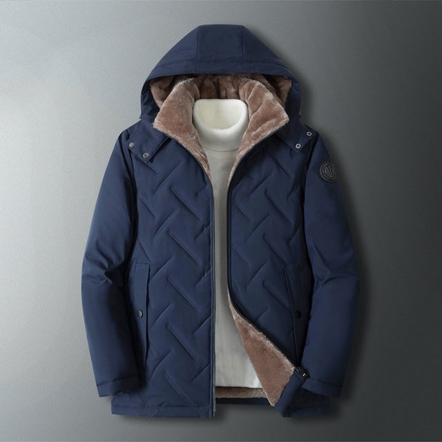 Thick Fleece Hooded Parka Jacket for Men