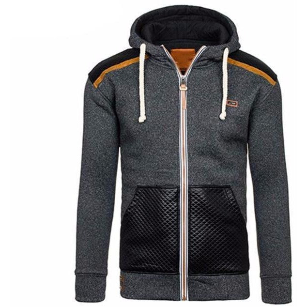Mens Casual Leather Zipper - The Hoodie Store