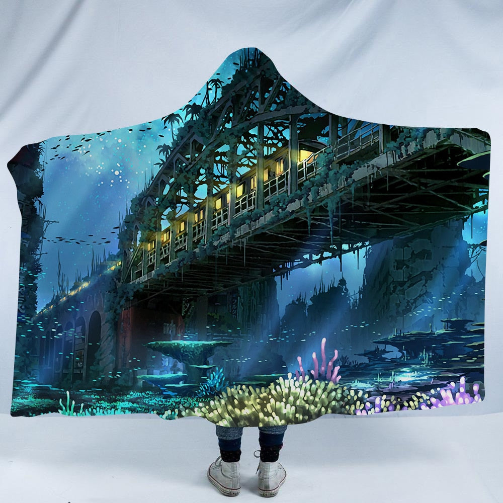 Psychedelic Scenery Hooded Blankets