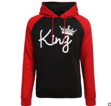 Red and black king and queen hoodies sale