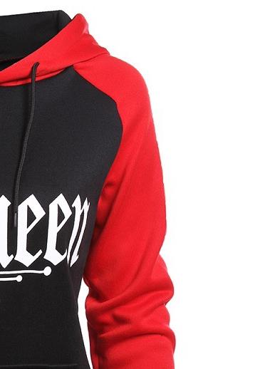 King and queen hoodies red and black best sale