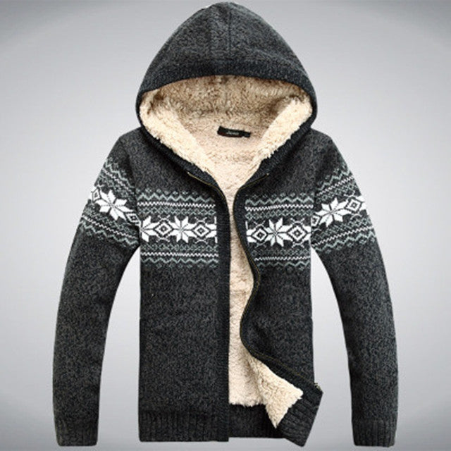 Hooded Thick Wool Winter Sweater for Men