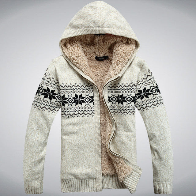 Hooded Thick Wool Winter Sweater for Men