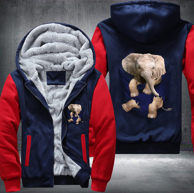 Cute Elephant Thick Zip-up Winter Hoodie