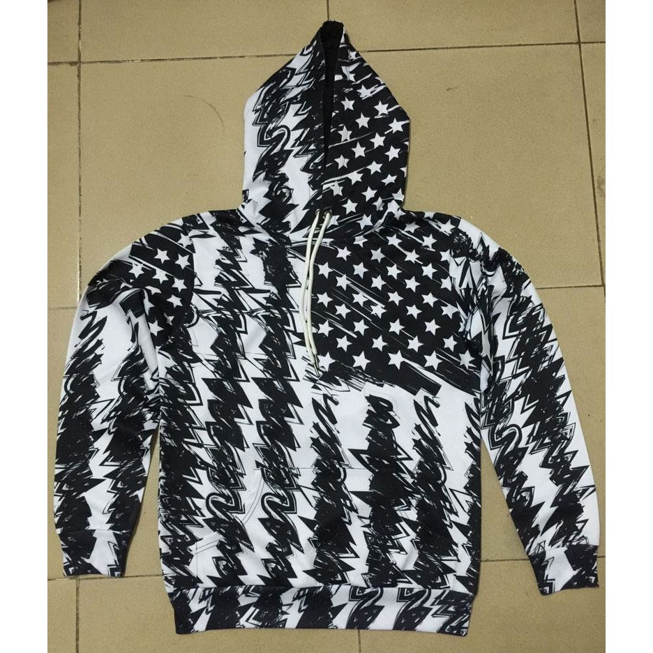 Black And White US Flag - The Hoodie Store