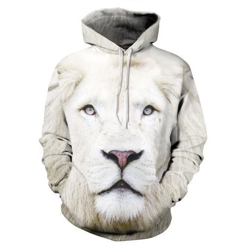 3D White Lion Hoodie - The Hoodie Store