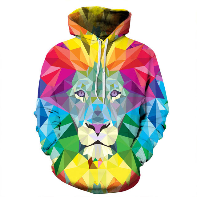 3D Colourful Lion Hoodie - The Hoodie Store