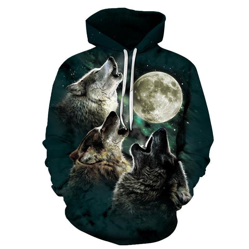 Wolf Pack Howling Moon Hoodie - The Hoodie Store