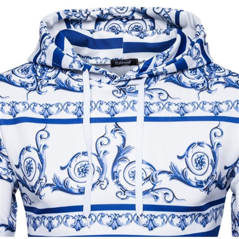 Chinese Style Blue And White Porcelain Hoodie - The Hoodie Store