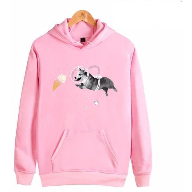 Women's Cotton Solid Colour Dog Icecream Hoodie - The Hoodie Store