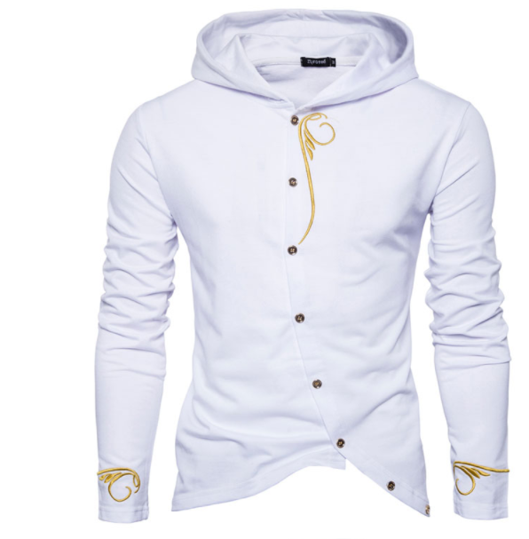 Men's Embroidered Lux Button-Up Hoodie - The Hoodie Store