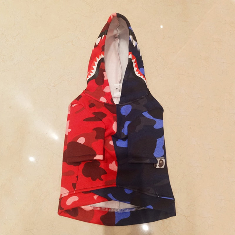 Red & Blue Camouflage Hoodies For Dogs - The Hoodie Store