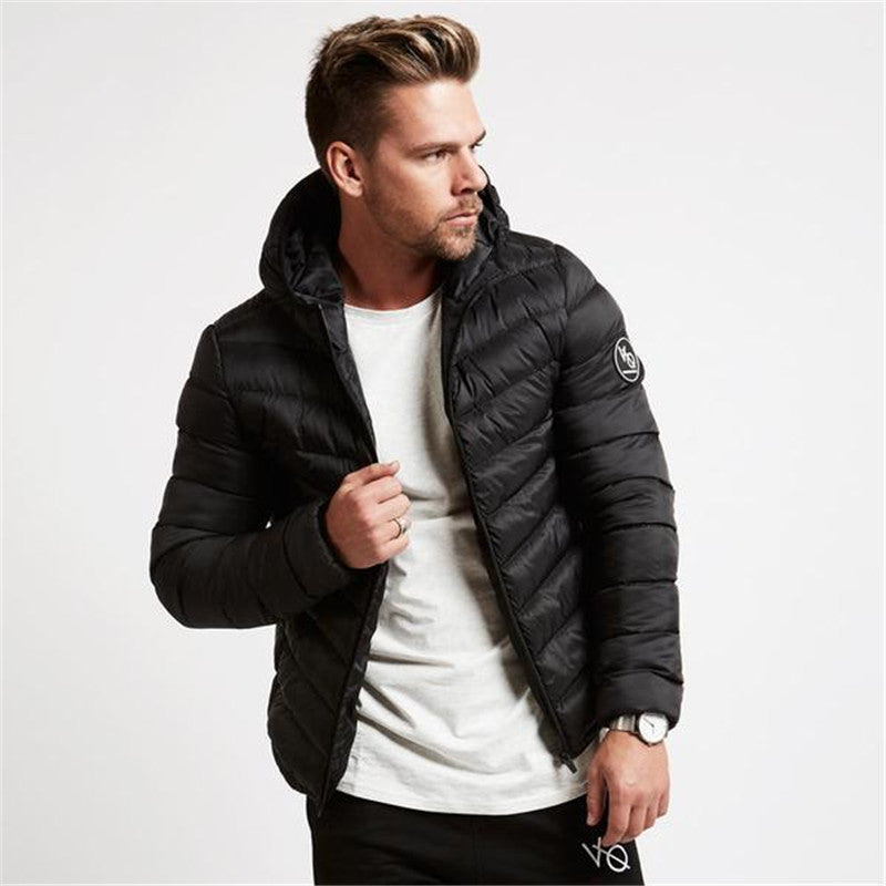 Solid Collar Outerwear Zipped Jacket For Men - The Hoodie Store