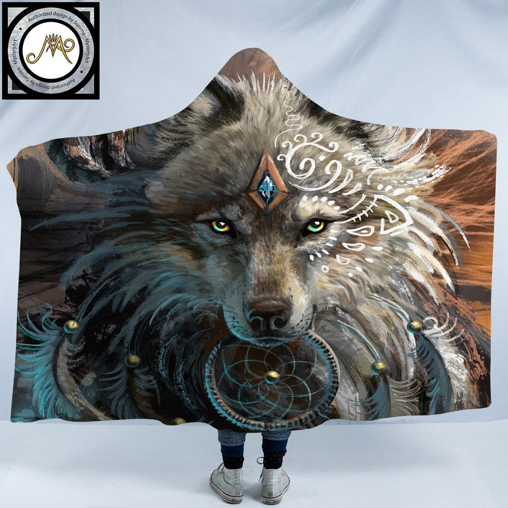 Wolf Warrior Hooded Blanket - The Hoodie Store