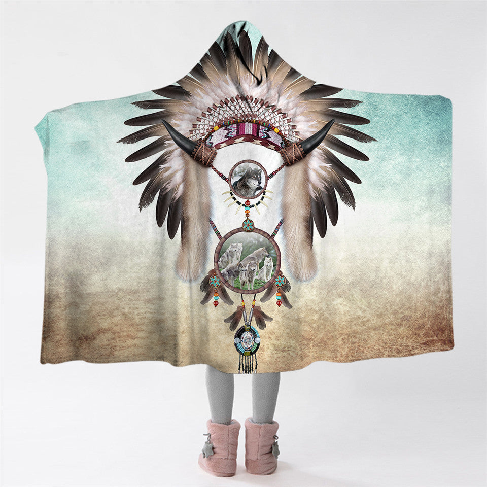 Indian Tribal Hooded Blanket - The Hoodie Store