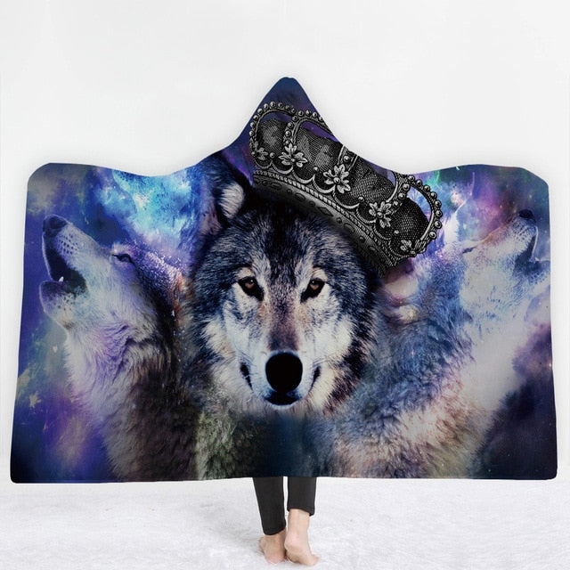 Wolf Hooded Blanket - The Hoodie Store