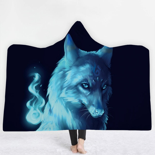 Wolf Hooded Blanket - The Hoodie Store